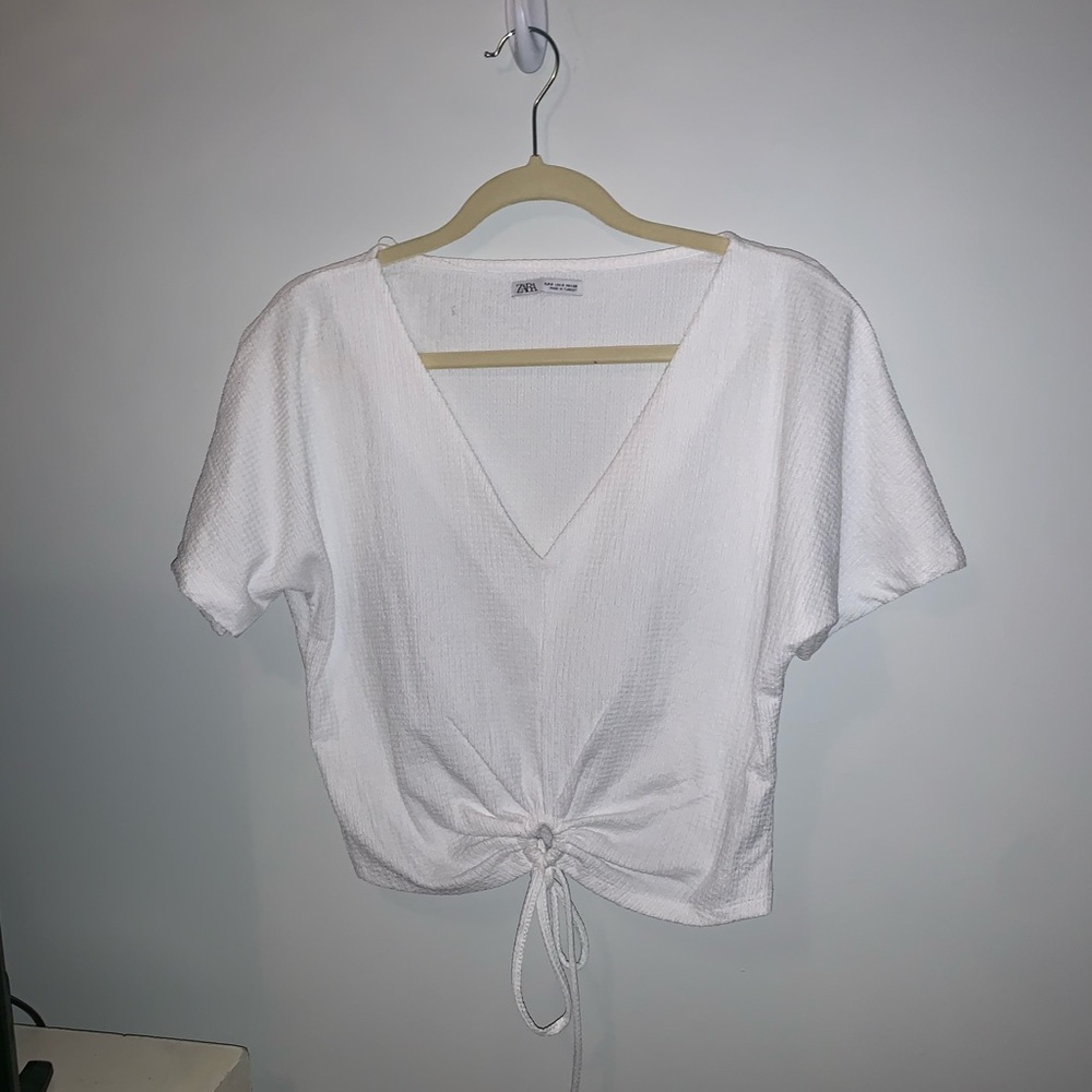 tie front white top NWOT